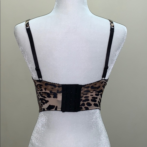 Bebe sequined bedazzled leopard print bustier top - Picture 5 of 9